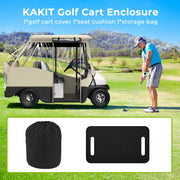 KAKIT 800D Oxford 4 Person Golf Cart Enclosure with Roll-up Windshield