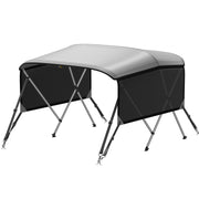 KAKIT 3 4 Bow Bimini Tops with Mesh Sidewalls Support Poles for Boats Marine Grade Canvas Top Includes 2 Straps Storage Boot 1 Inch Aluminum Frame