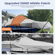 RVMasking 1200D Middle Center Console Bass Boat Cover for V-Hull Runabouts with Motor Cover