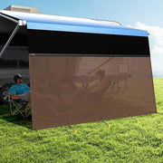600D Top + Mesh Bottom RV Awning Shade Screen with Zipper for Trailer Camper