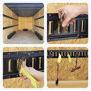 Trekassy E Track Tie-Down Rail Kit - 12 Pieces: 4 Pack 5ft Horizontal E-Track Rails & 8 E Track Accessories for Enclosed Trailers, Trailer Beds, Pickups, Trucks