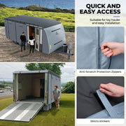 RVMasking Waterproof 600D Top RV Travel Trailer Cover for 15'1"-40'