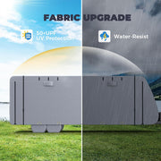 Upgraded 210D Weatherproof Travel Trailer RV Cover with Tire Cover for 18'1"-34'Motorhome
