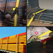 Trekassy 2”x 96” Car Tie Down Straps for Trailers - 2+2 Axle Straps and 2 Ratchet Straps