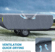 Pop-up Folding Camper RV Cover 6 Layers Heavy Duty Fabric Camper Cover Fits for 8'-16'