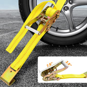 Trekassy Car Tie Down Straps with Flat Hooks, 2" x 120" Lasso Straps, Heavy Duty Tire Straps