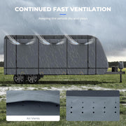 RVMasking 7 Layers Top RV Travel Trailer Cover for 34'1"-40', Dark Gray
