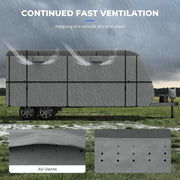 RVMasking Heavy Duty 7 Layers top Travel Trailer RV Cover  With Rear Side Roll-Up Door Fits 15'1"-37'