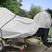 RVMasking 1200D Middle Center Console Bass Boat Cover for V-Hull Runabouts with Motor Cover