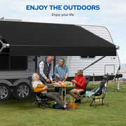 RV Awning Fabric Replacement, Upgraded 19oz Heavy Duty Material with Awning Tie Down Kits & 7 Hooks, Outdoor Vinyl Canopy for Trailer and Motorhome Awning- 10'-21'