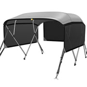 KAKIT 3 4 Bow Bimini Tops for Boats with 3 Mesh Sidewalls Rear Support Poles Boat Canopy Includes Straps Storage Boot