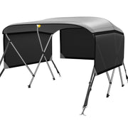 KAKIT 3 4 Bow Bimini Tops for Boats with 3 Mesh Sidewalls Rear Support Poles Boat Canopy Includes Straps Storage Boot