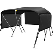 KAKIT 3 4 Bow Bimini Tops for Boats with 3 Mesh Sidewalls Rear Support Poles Boat Canopy Includes Straps Storage Boot