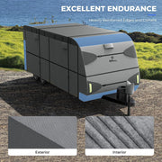 RVMasking Heavy Duty 7 Layers top Travel Trailer RV Cover  With Rear Side Roll-Up Door Fits 15'1"-37'