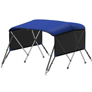 KAKIT 3 4 Bow Bimini Tops with Mesh Sidewalls Support Poles for Boats Marine Grade Canvas Top Includes 2 Straps Storage Boot 1 Inch Aluminum Frame
