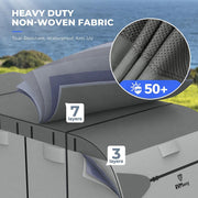 RVMasking Heavy Duty 7 Layers top Travel Trailer RV Cover  With Rear Side Roll-Up Door Fits 15'1"-37'