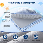 T-Top Boat Cover with Motor Cover, 1400D Upper Reinforced Heavy Duty Waterproof Tear-Resistant Boat Cover for Center Console Boat with T TOP Roof, 17'-24' Long Beam Width up to 116"