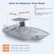 RVMasking 1200D+600D 100% Waterproof Heavy Duty T-Top Boat Cover 17'-24'