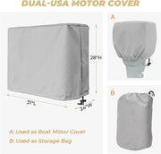 600D Waterproof Pontoon Boat Cover with 12 Adjustable tie Down Strap for Length: 17’-28’