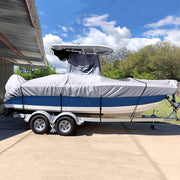 RVMasking Upgraded 1200D T-Top Boat Cover 100% Waterproof Heavy Duty Tear-Resistant Polyester with Motor Cover for Center Console Boat with T TOP Roof 17'-28'