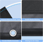 600D Top + Mesh Bottom RV Awning Shade Screen with Zipper for Trailer Camper