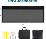 600D Top + Mesh Bottom RV Awning Shade Screen with Zipper for Trailer Camper