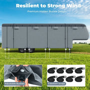 RVMasking 7 Layer 5th Wheel RV Cover Windproof Straps and Buckles