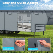 RVMasking 7 Layer 5th Wheel RV Cover Zipper Door for Easy Access