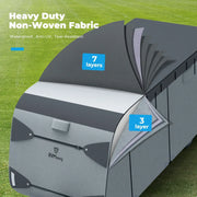 RVMasking 7 Layer Travel Trailer Cover 7 Layer Durable Non-Woven Fabric