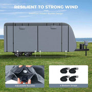 RVMasking 7 Layers top RV Travel Trailer Cover with Zippered Sides Fits 18' 1''-24'