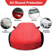 KAKIT Waterproof Car Cover for 1996-2022 C3/C4/C5/C6/C7 Stingray, No Faded UV Resistant for Chevy Corvette Outdoor/Indoor (Red & Black Combo)