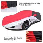 KAKIT Waterproof Car Cover for 1996-2022 C3/C4/C5/C6/C7 Stingray, No Faded UV Resistant for Chevy Corvette Outdoor/Indoor (Red & Black Combo)