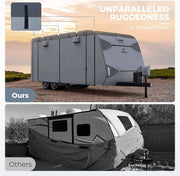 RVMasking 7 Layers top RV Travel Trailer Cover with Zippered Sides Fits 18' 1''-24'