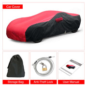 KAKIT Waterproof Car Cover for 1996-2022 C3/C4/C5/C6/C7 Stingray, No Faded UV Resistant for Chevy Corvette Outdoor/Indoor (Red & Black Combo)