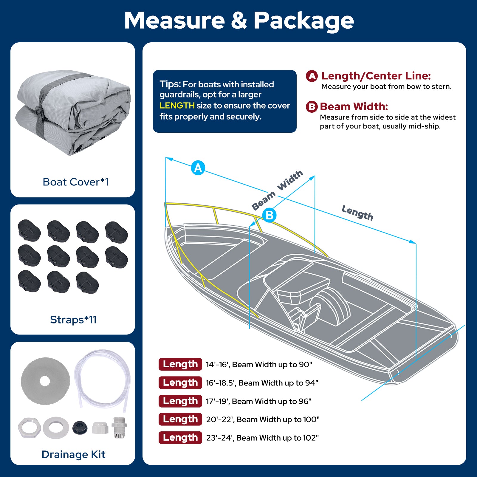 Boot Cover 15ft - 20ft 300D Trailerable Boot Covers 190T Waterdichte Regenbewijs Zonwerende Uv Protector Speedboot Boot Cover Vissen Ski Boot Cover 15ft - 20ft 300D Trailerable Boot Covers 190T Waterdichte Regenbewijs Zonwerende Uv Protector Speedboot Boot Cover Vissen Ski