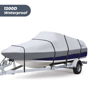 RVMasking 1200D Boat Cover Fits Bass Boat, V-Hull, Runabout, Fish&Ski, Tri-Hull Length: 14'-22'