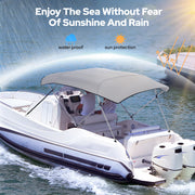 KAKIT 4 Bow Bimini Tops for Boats 1200D Oxford Boat Canopy Includes Storage Boot Easy Install