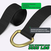 Trekassy 2”x 144” Car Tie Down Straps for Trailers Heavy Duty, 10000lbs Break Strength, 4 Pack Steel Ratchet, 4 Tire Straps, 4 Axle Straps (Black)