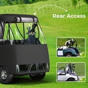 KAKIT 800D Oxford 2~4 Person Golf Cart Enclosure with Roll-up Windshield (Black)