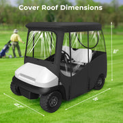 KAKIT 800D Oxford 2~4 Person Golf Cart Enclosure with Roll-up Windshield (Black)