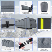 RVMasking 7 Layers Top Heavy Duty Class A RV Cover with 4 Tire Covers for 31'1"-42' Motorhome