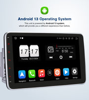 2 Din 10.1" IPS Touch Screen Android 13 Octa-Core Carplay Car Stereo (6GB+64GB)