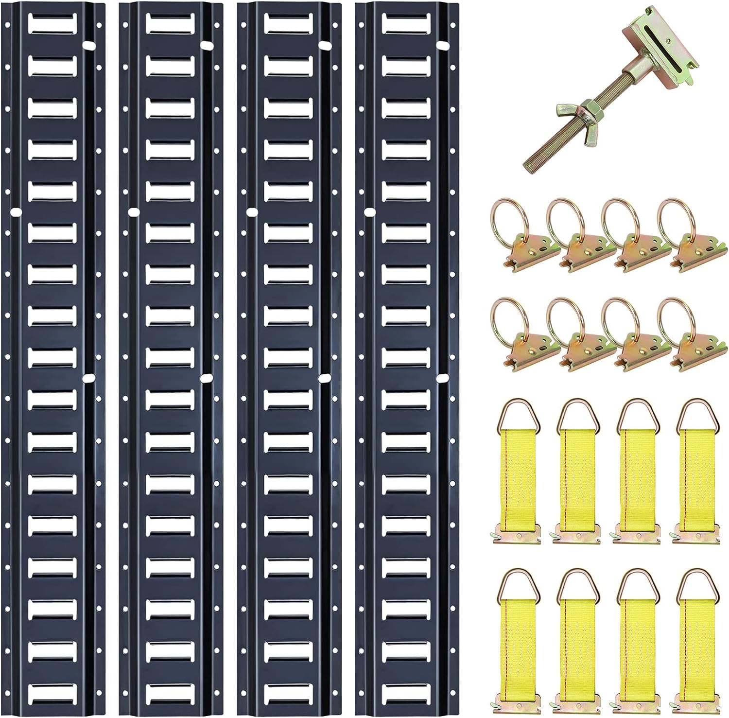 Track Rails Small Trekassy 4 Pack 5' E-Track Rails & 17 Etrack E Track Tie-Down Rail Kit ...