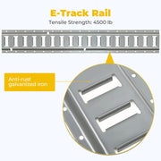 6 Pack 5ft Galvanized Steel Horizontal E-Track Rails with 6 Steel O-Ring Anchors for Pickups, Trucks, Trailers, Vans