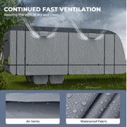 RVMasking 600D Top Waterproof RV Travel Trailer Cover for 15'1"-40'