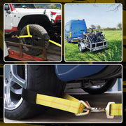 Trekassy 2" x 120" Car Tie Down Straps for Trailers with Snap Hooks, 10000 LBS Break Strength