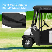 KAKIT 800D Oxford 2~4 Person Golf Cart Enclosure with Roll-up Windshield (Black)