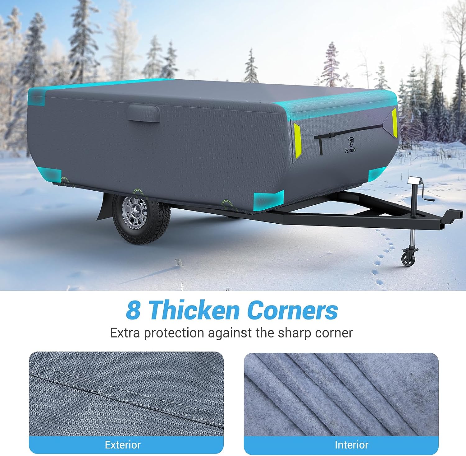 Pop-up Folding Camper RV Cover Layers Heavy Duty Fabric Camper