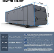 RVMasking Class A RV Cover, 9 Layers Waterproof Top (31'1"-34', Dark Gray)
