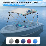 KAKIT 3 4 Bow Bimini Tops with Mesh Sidewalls Support Poles for Boats Marine Grade Canvas Top Includes 2 Straps Storage Boot 1 Inch Aluminum Frame